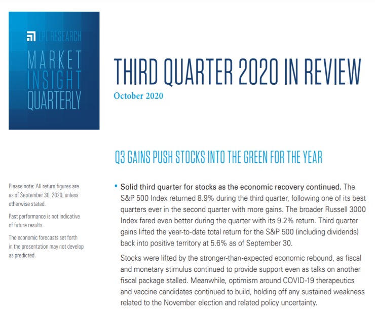 Market Insight Quarterly| Third Quarter 2020 | October 21, 2020